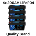 4 x 12.8V 200AH 2.56Kwh Lithium Battery - Ingle