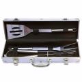 Stainless Steel 3PC BBQ Tools Kit with Metal Case