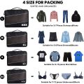 Packing Cubes Nylon Travel Organizer Bag Black - 4 Pack