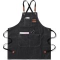 Canvas Apron Adjustable Cross-Back straps with Three Pockets