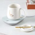 Portable Coffee Ceramic Mug with Thermostatic Electric Coaster