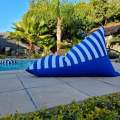 "Mykonos" Royal Blue underside with Blue and White Stripes
