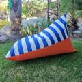 "Dutchie" Orange underside with Blue and White Stripes