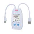 USB Power Meter LCD USB Tester Detector Voltmeter Ammeter Digital Power Capacity Tester (UT658-Dual)