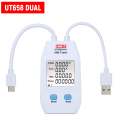 USB Power Meter LCD USB Tester Detector Voltmeter Ammeter Digital Power Capacity Tester (UT658-Dual)