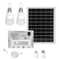 Portable Solar Lighting System Waterproof 5.5W Solar Panel 1W & 2W LED Bulbs 5000mAh Controller with