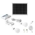 Portable Solar Lighting System Waterproof 5.5W Solar Panel 1W & 2W LED Bulbs 5000mAh Controller with