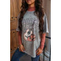 Gray Country Music Vintage Graphic Print Tee