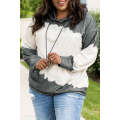 Gray Gray Gray Tie Dyed Color Block Plus Size Hoodie