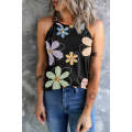 Black Sweet Floral Tank Top