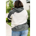 Gray Gray Gray Tie Dyed Color Block Plus Size Hoodie