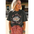 Gray WE TRUST IN DOLLY Western Fashion Graphic Tee