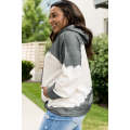 Gray Gray Gray Tie Dyed Color Block Plus Size Hoodie