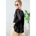 Black Star Graphic Crochet Knitted Summer Sweater Top