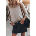Gray Oversized Flowy Dropped Shoulder T-shirt
