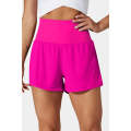 Rose Red Pocketed Wide Waistband Swim Shorts
