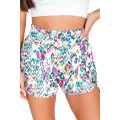 Light Blue Leopard High Waisted Athletic Shorts
