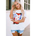 White American Flag Boots Graphic Tee