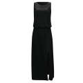 Black Solid Sleeveless Tunic Maxi Dress with Split