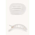 White Fashion Minimalist Oval Hair Clip