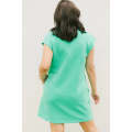 Mint Green Textured Cap Sleeve T Shirt Dress