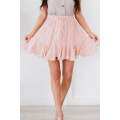 Apricot Ruffled Floral Mini Skirt