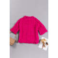 Rose Red Bubble Textured Knit Top