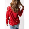 Red Retro Bleached Leopard Spot Pullover