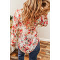 Vibrant Floral Print Chest Pocket Shirt