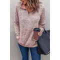 Pink Quarter Zip Pullover Sweatshirt