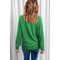 Green Solid Round Neck Raglan Sleeve Sweatshirt