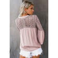 Pink The Du Jour Crochet Blouse