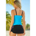 Purple Blue Colorblock Tankini Skort Bottom Swimsuit