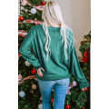 Green Sequined Candy Canes Gingerbread Man Sweater