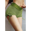 Green Side Drawstring Anti Cellulite High Waist Scrunch Butt Lift Shorts