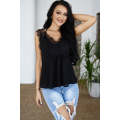 Black From A Dream Lace Tank Top with Vest