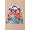 Multicolor Tie Dye Drawstring Kangaroo Pocket Hoodie