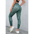 Green Classic Leopard Print Active Leggings