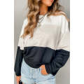 Light Grey Colorblock Drop Shoulder Pullover Sweatshirt