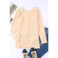 Apricot Open Back Long Sleeve Knit Top