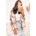 Pink Plaid Button Front Chest Pocket Shacket