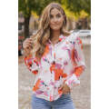 Multicolor Abstract Print Long Sleeve Button-Down Shirt