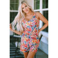 Multicolor Floral Print Tank and Shorts Lounge Set