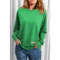 Green Solid Round Neck Raglan Sleeve Sweatshirt