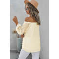 Apricot Swiss Dot Off The Shoulder Blouse