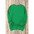 Green Solid Round Neck Raglan Sleeve Sweatshirt