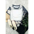 Multicolor Tie Dye Bleached Round Neck Short Sleeve T-shirt