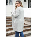 Thermal Knit Pocketed Plus Size Cardigan