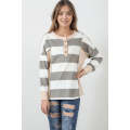 Multicolor Striped Colorblock Patchwork Sweatshirt