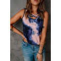 Tie-Dye Cross Front Tank Top